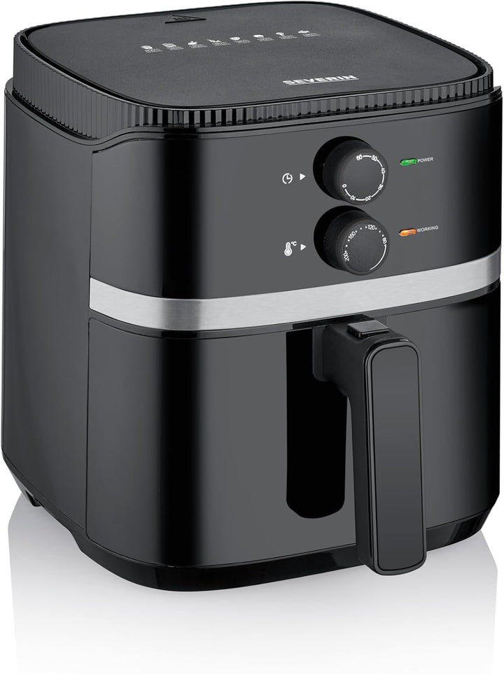 SEVERIN Friteuză cu aer cald dublă cu cameră de gătit de 2 X 3,8 L, 8 programe automate Electrocasnice Naty Shop 5 Liter Garkorb