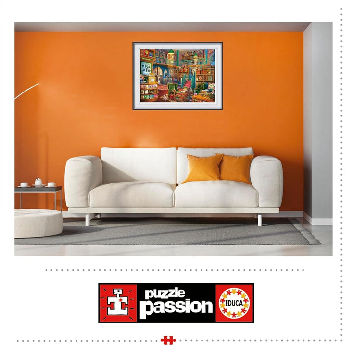 Educa - Puzzle de 1000 de piese pentru adulti | Biblioteca. Dimensiuni: 68 X 48 cm. Include lipiciul de puzzle Fixpuzzle. Pentru 14 ani (19925) Puzzle Naty Shop