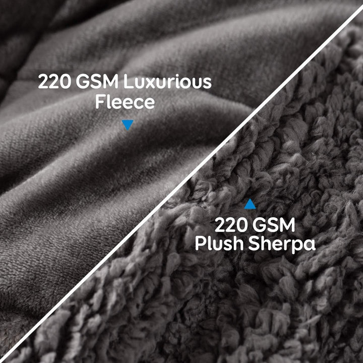Pătură cu greutate Cottonblue, 6,8 kg, dimensiunea reginei, flanel, Shaggy, Sherpa, pătură cu greutate pentru adulți, pături cu greutate confortabile pentru a calma și relaxa, plapume grele, 152.4 X 203.2 Plapumi si pilote Naty Shop
