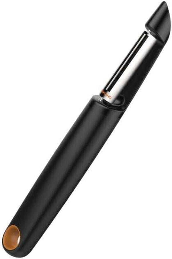 Fiskars Peeler cu lamă mobilă, lungime: 18 cm, oțel/plastic Naty Shop 18.43 X 7.8 X 2.32 Cm Lamă: mobilă, ascunsă