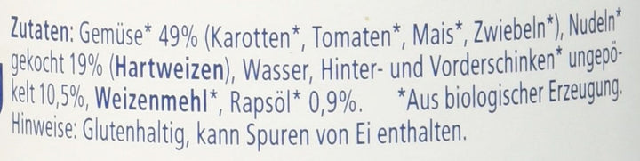 Tăiței Hipp bio cu șuncă și legume, pachet de 6 (6 X 220 grame) Mama si Copilul Naty Shop