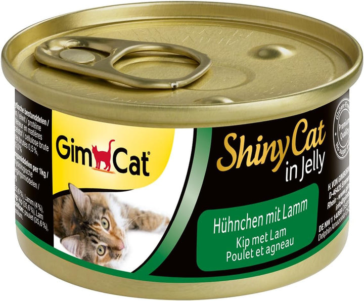 Gimcat Shinycat in Jelly Tuna - hrană umedă cu pește și taurină pentru pisici - 24 cutii (24 X 70 G)
