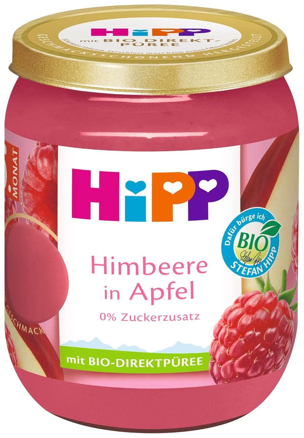 Piure de Fructe Hipp Premium 6 X 160 grame Mama si Copilul Naty Shop 6 X 160 grame Zmeura si mar