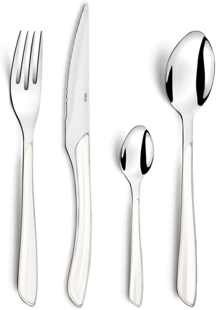 Amefa ECLAT set de tacâmuri NATURE, 24 de piese, 6 persoane Bucatarie Naty Shop Lucios monocrom Alb 16 piese
