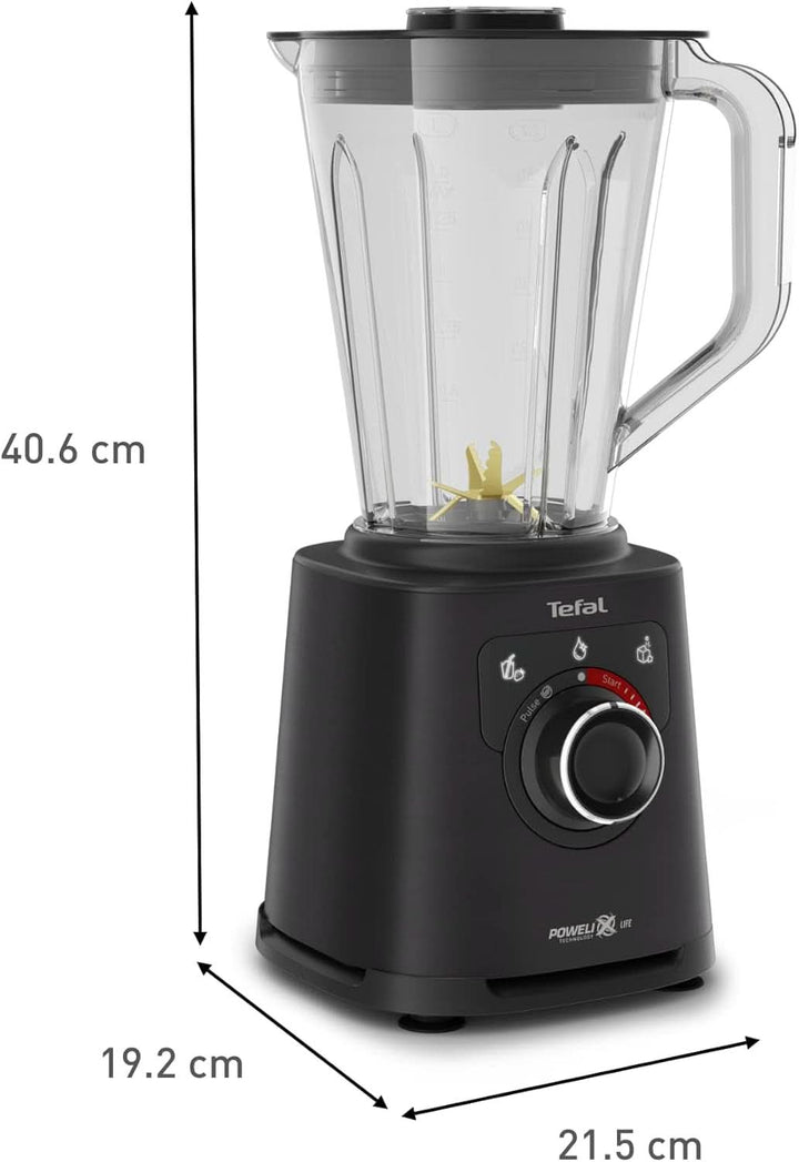 Tefal Perfectmix+ Standmixer, 3 Automatische Programme, Powelix-Klingentechnologie, Air Cooling System, 2 L Kapazität, Tritan-Behälter, Inkl. Spatel, Schwarz, BL88A831 Bucatarie Naty Shop