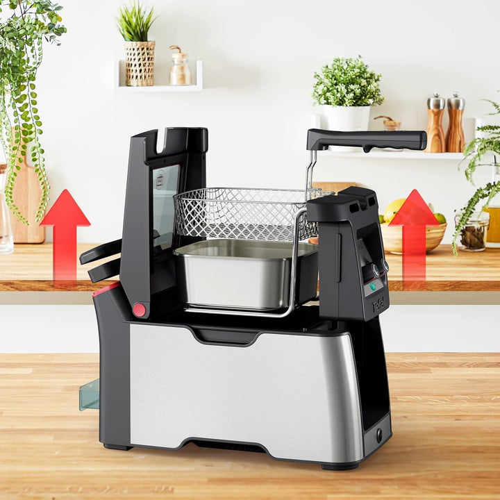 Tefal FR600D Clear Duo Deep Fryer, prăjire cu mai puțin fum și mirosuri, capacitate 1,2 kg, termostat, cronometru, fereastră mare de vizualizare fără ceață Electrocasnice Naty Shop