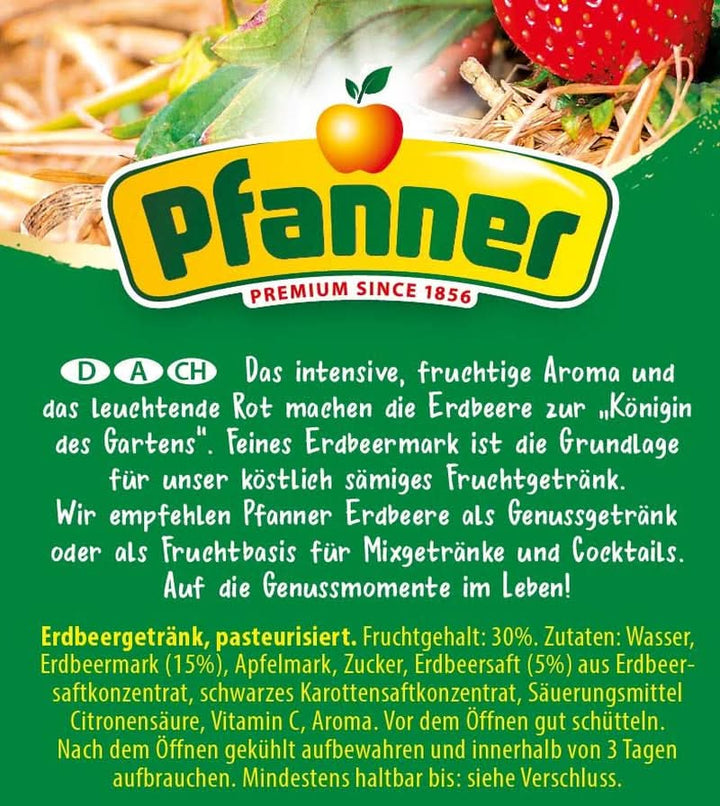 Pfanner Nectar de fructe cu căpșuni (8 X 1 litru) - 30 % conținut de fructe - băutură de căpșuni Naty Shop