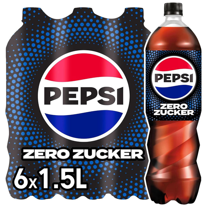 Pepsi Zero Sugar, Băutura răcoritoare fără zahăr, cola cofeinizată, set 6 x 1,25 litri Bauturi fara alcool Naty Shop Versiunea Clasica