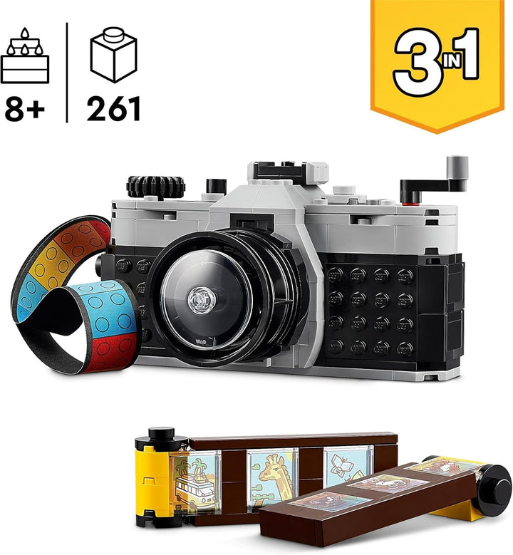 LEGO Creator 3In1 Retro Camera Toy, Camera video, Set TV, Decorațiuni de birou pentru copii sau accesorii pentru dormitor, Cadouri de fotografie pentru fete și băieți de la 8 ani 31147 Seturi de constructie Besuche den LEGO-Store