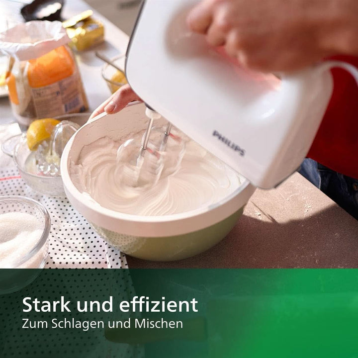 Philips Handmixer, 450 W, 5 Geschwindigkeiten plus Turbo, Weiß/Grau (HR3741/00) Bucatarie Naty Shop