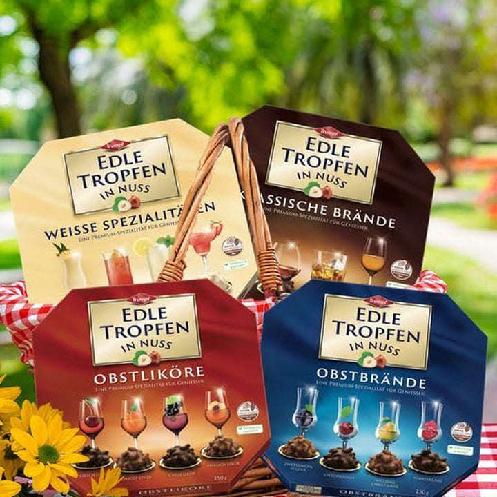 Edle Tropfen, ciocolată umplută cu lichioruri de fructe, 250 grame Bomboane de Ciocolata Naty Shop