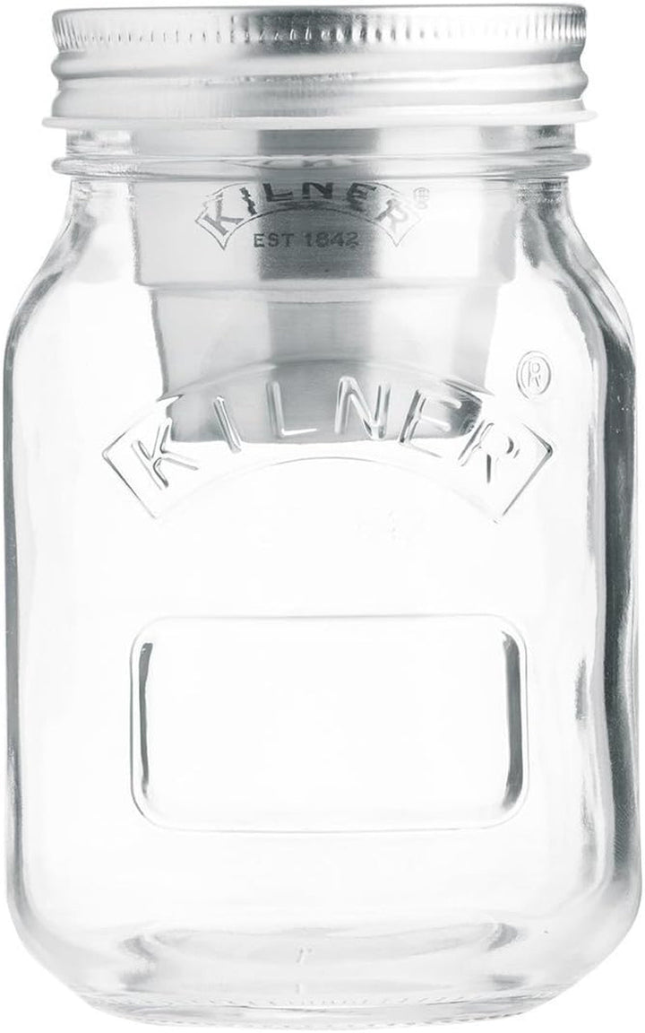 Borcan de mic dejun Kilner cu lingură / 350 ml, Ø 9,5 cm / 5 piese | cană pentru muesli la pachet / non-toxic / recipient din sticlă cu capac pentru muesli, terci și iaurt / recipient pentru ovăz peste noapte Cutii depozitare alimente Naty Shop Borcan Snack To Go