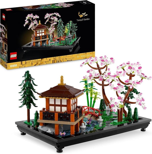 Lego Icons Garden Of Silence - Set de grădină botanică Zen pentru adulți cu flori de lotus - Decorațiune de birou personalizabilă inspirată de Japonia - Cadou pentru femei și bărbați 10315 Seturi de constructie Besuche den LEGO-Store Grădină