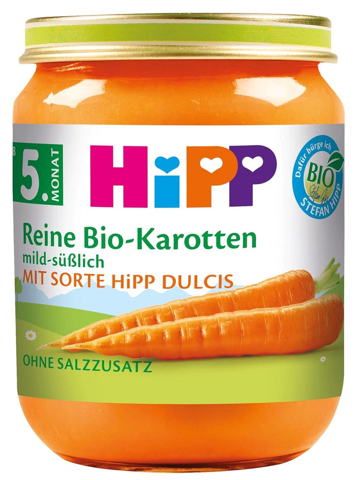 Hipp Organic Vegetables, piure din legume, pachet de 6 x 125 grame sau 6 x 190 grame Mama si Copilul Naty Shop 6 x 125 grame Morcovi timpurii