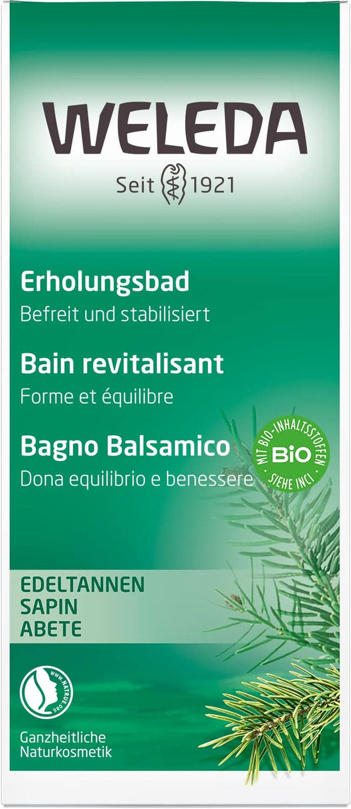 WELEDA, cosmetice naturale Organic Bath Essence cu uleiuri esențiale de molid și brad argintiu pentru relaxare și îngrijire, aditiv de baie pentru forță interioară, 200 ml Duș și baie Naty Shop