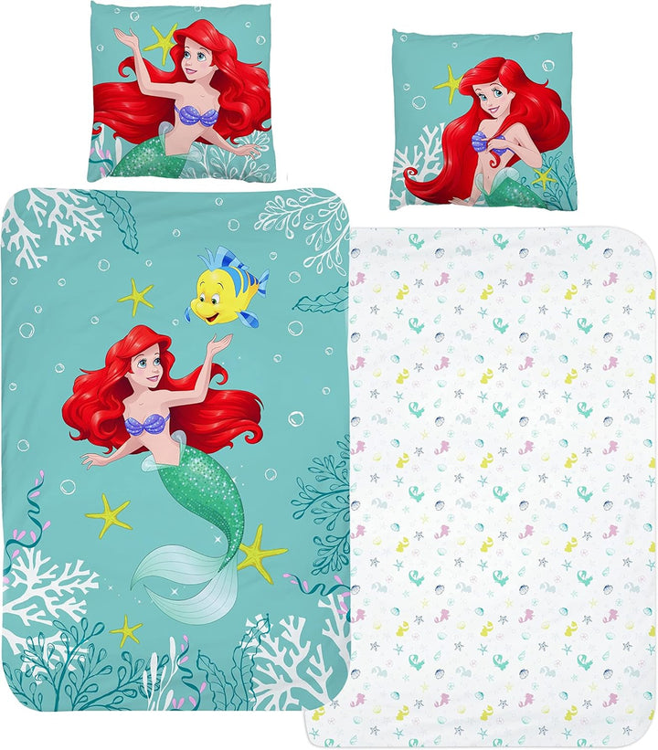Arielle Meerjungfrau Bettwäsche Bettbezug 135X200 80X80 Baumwolle · Kinderbettwäsche Für Mädchen Disney Prinzessin Mermaid · 2 Teilig Naty Shop Default Title