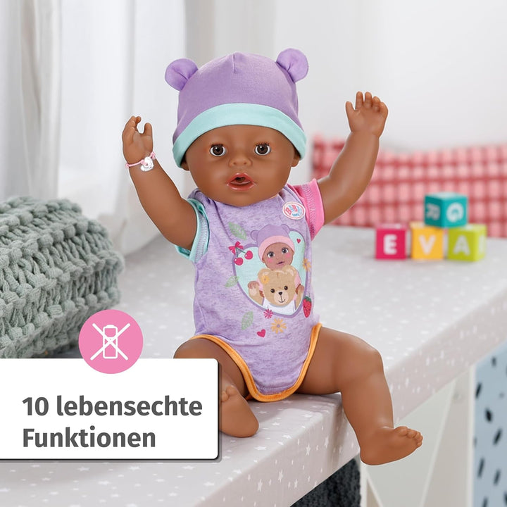 BABY Born Eva 43Cm, păpușă cu 10 funcții și accesorii, pentru copii de la 3 ani, funcționează fără baterie, păpușă mare 43Cm, 836408 Zapf Creation Papusi Naty Shop