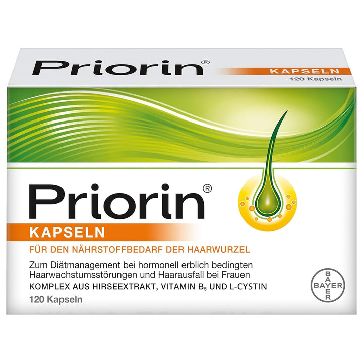 Priorin capsule - capsule de păr cu nutrienți pentru rădăcinile părului - pentru tulburări hormonale ereditare de cădere și creștere a părului - 1 x 120 capsule Ingrijirea parului Naty Shop 94 G (1 pachet)