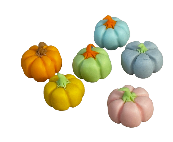 Set 6 decoratiuni comestibile din pasta de zahar, Bostani Decoratiuni din Pasta de Zahar Naty Shop