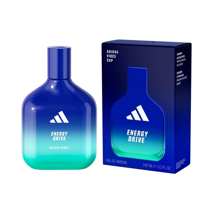 Adidas Vibes Happy Feels Eau De Parfum, un parfum unisex vesel, care îmbunătățește starea de spirit, cu note florale proaspete și uleiuri esențiale naturale, 100 ml