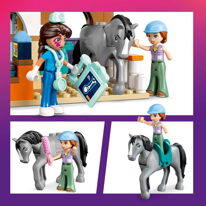 LEGO Friends Cabinet veterinar pentru cai și animale de companie, set de construcție și joacă pentru jocuri de rol imaginative cu 3 minifigurine și 5 figurine de animale, idee de cadou pentru fete de la 7 ani 42651 Seturi de constructie Besuche den LEGO-Store