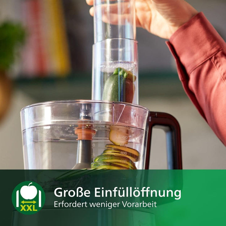 Philips Kompakte Küchenmaschine – 850W, 31 Funktionen, 2.1-Liter-Behälter, Powerchop, Edelstahlklinge (HR7530/10) Bucatarie Naty Shop