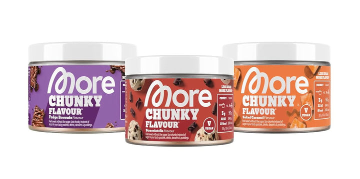 MORE Chunky Flavour, Blueberry Cheesecake, Pudră aromatizantă pentru îndulcire cu inulină și lactază, 150 grame Indulcitori Naty Shop 150 G (3Er Pack) Mixed (Fudge Brownie, Salted Caramel, Stracciatella)