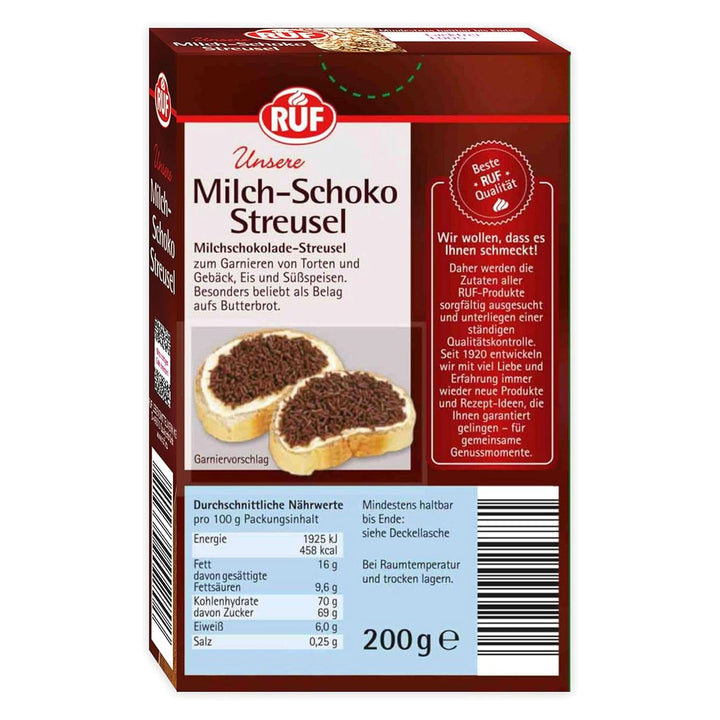 RUF, bucatele de ciocolată cu lapte, 200 grame Sprinkles Naty Shop