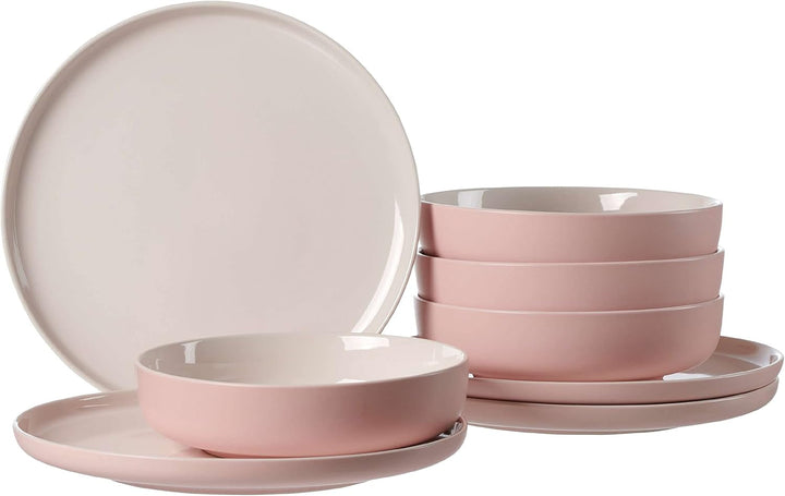 Ritzenhoff & Breker Tafelservice Jasper, 8-Teilig, Grau, Steinzeug, Speiseteller Und Suppenschalen Für 4 Personen Seturi vesela masa Naty Shop Rosa