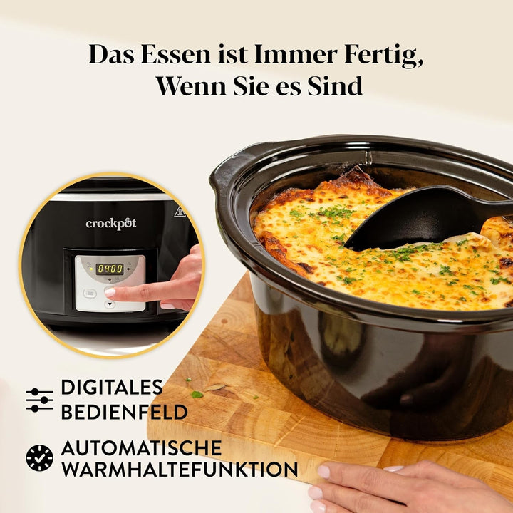 Slow cooker digital Crockpot, 3,5 L (3 până la 4 persoane), CSC113X Slow Cooker Naty Shop