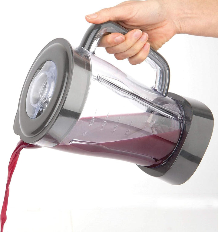 BLACK+DECKER Standmixer | 500W | 2 Geschwindigkeiten | Pulse-Funktion | Glaskrug | 1,5L | Edelstahlmesser Mit 4 Klingen | Herausnehmbar Und Leicht Zu Reinigen | Weiß Und Grau Bucatarie Naty Shop
