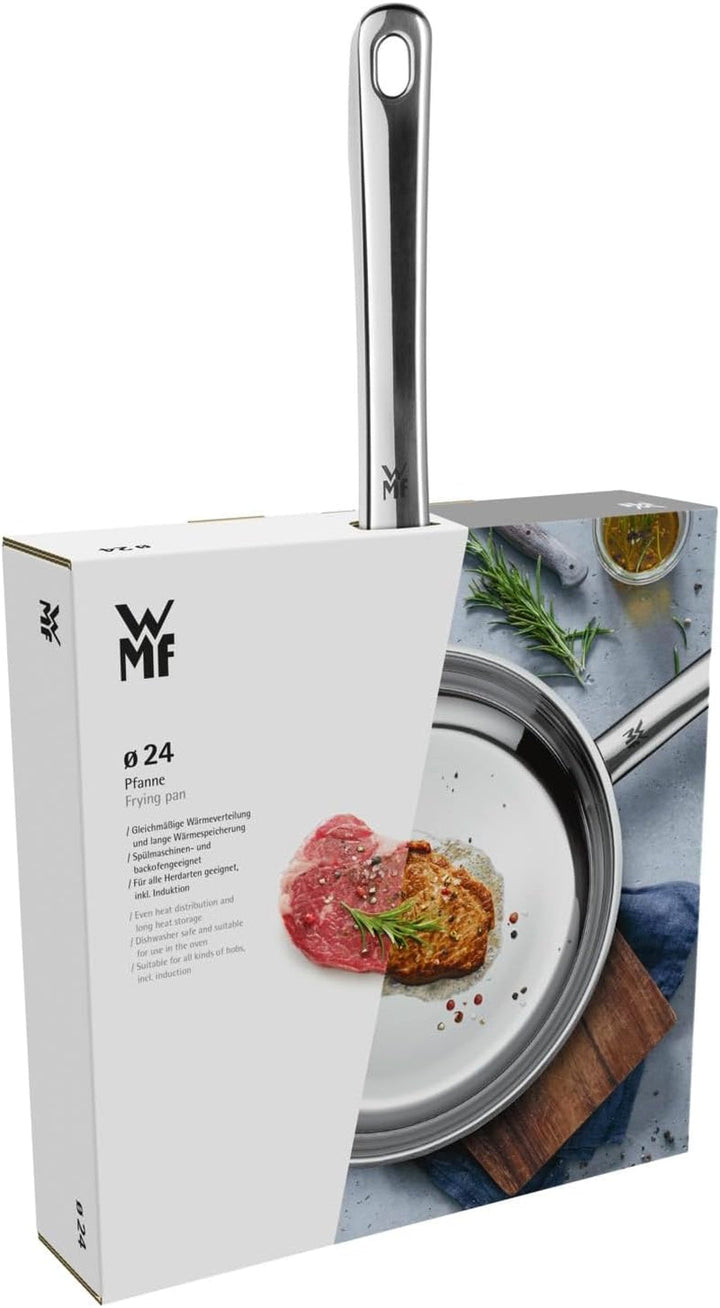 WMF Profi tigaie din oțel inoxidabil 24 cm inducție, tigaie din oțel inoxidabil Cromargan Oale si Tigai Naty Shop