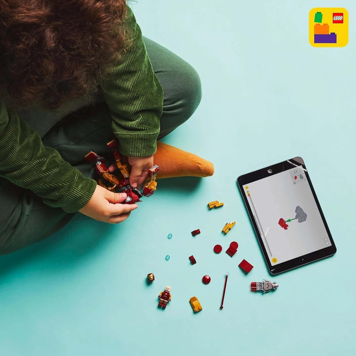 LEGO Marvel Iron Man Mech Vs. Ultron - Jucărie de supererou cu 2 minifigurine - Figură de acțiune cu brațe, picioare și degete mobile - Cadou pentru băieți și fete cu vârsta peste 6 ani 76307 Seturi de constructie Besuche den LEGO-Store