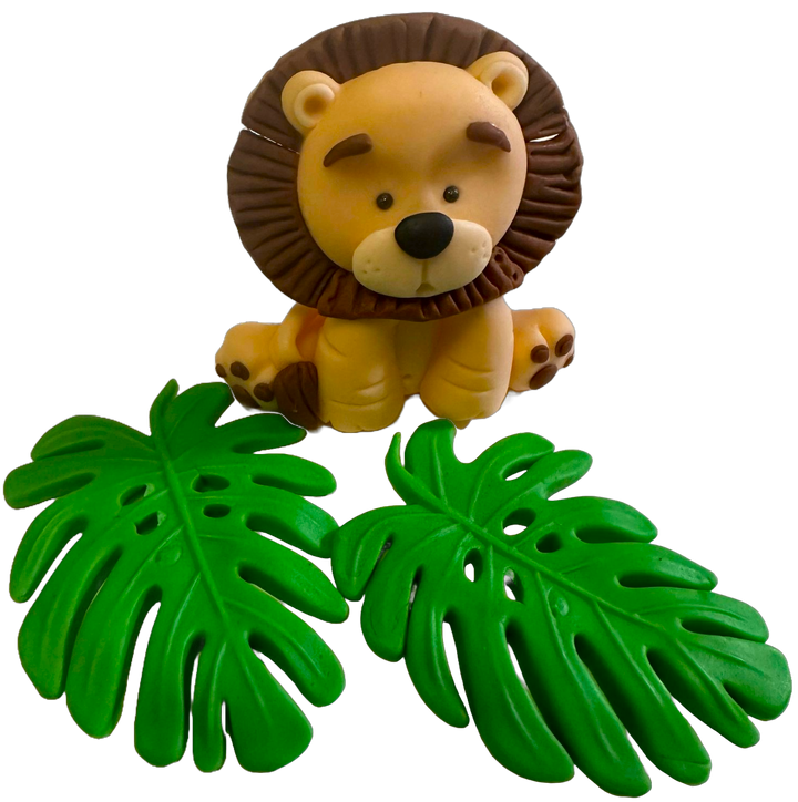 Set 3 decoratiuni comestibile din zahar, Leu Decoratiuni din Pasta de Zahar Nati Shop