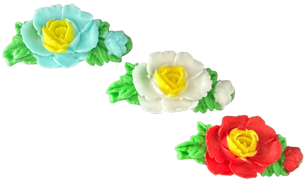 Set 3 decoratiuni comestibile din zahar, trandafiri Decoratiuni din Pasta de Zahar Nati Shop