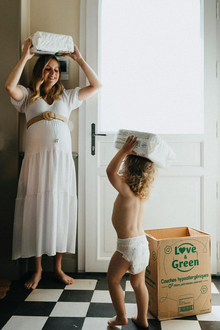 Love & Green, scutece hipoalergenice produse in Elvetia, marimea 5, pachet 1 luna Mama si Copilul Naty Shop