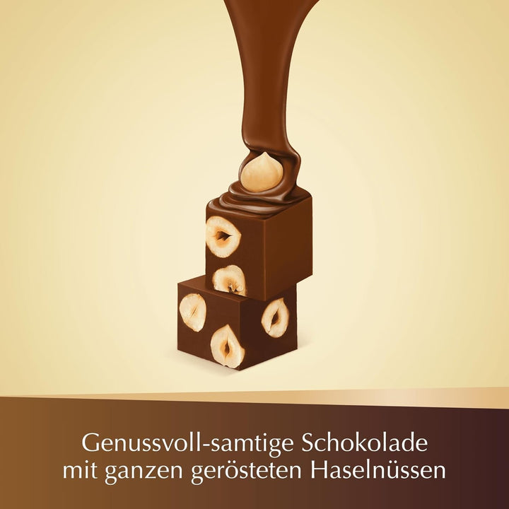 Lindt NUXOR, Gianduja cremoasă (cu lapte și neagră) cu alune prăjite întregi, 206 grame Bomboane de Ciocolata Naty Shop