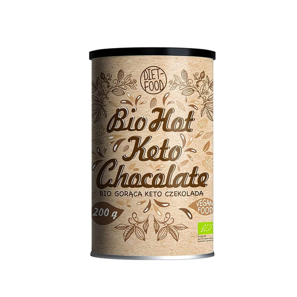 Ciocolată caldă pentru dieta Keto - bogată în grăsimi - moderată în proteine și scăzută în carbohidrați - îndulcită cu eritritol, 200 grame Cacao si Ciocolata Calda Naty Shop Bio Keto Hot Chocolate