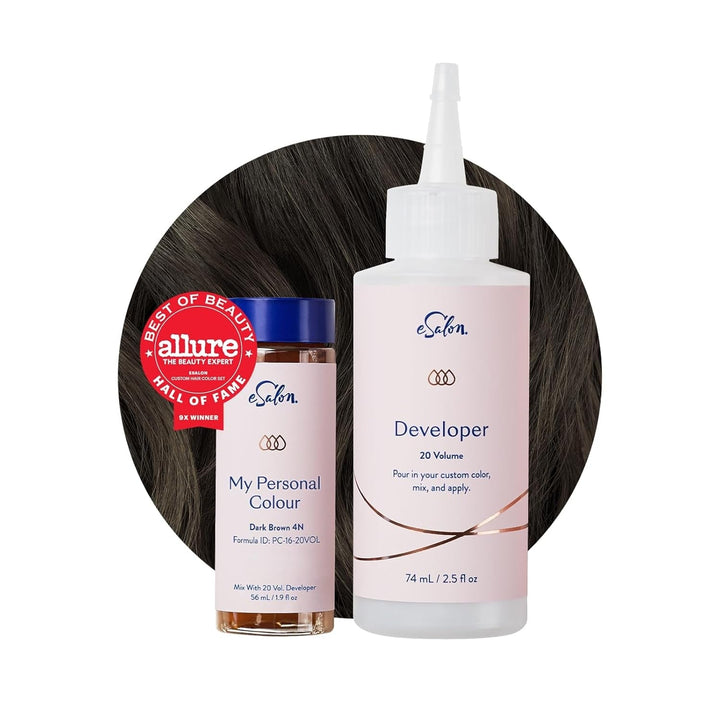 Set colorant permanent pentru păr, 100% acoperire gri, colorare la domiciliu, 0% amoniac vopsele de păr, vopsele de păr multidimensionale, vopsele de păr profesionale Vopsea pentru par Naty Shop Maro închis 4N