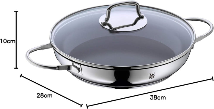 WMF Devil tigaie de tocană cu inducție 26 cm cu capac din sticlă, Cromargan din oțel inoxidabil acoperit, acoperire ceramică, rezistentă la cuptor Oale si Tigai Naty Shop