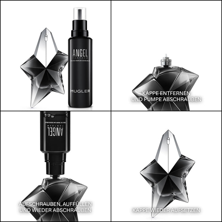 MUGLER Angel Fantasm Eau De Parfum, Parfum pentru femei, Parfum gurmand fructat cu note de chihlimbar, Violet și senzual, Reîncărcabil