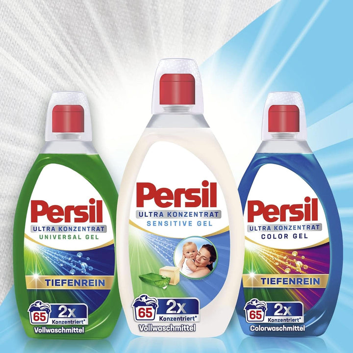 Persil Ultra Concentrate Sensitive Gel (130 de spălări), Detergent lichid pentru alergici și bebeluși într-o sticlă mai mică pentru mai puțin plastic, Îndepărtează petele dificile, Testat dermatologic Detergenti Rufe Naty Shop
