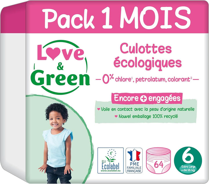 - Diapera sănătoasă și ecologică Dimensiunea 6 (+16 kg), pachet de 1 Naty Shop Culottes Taille 6 - Pack 1 Mois