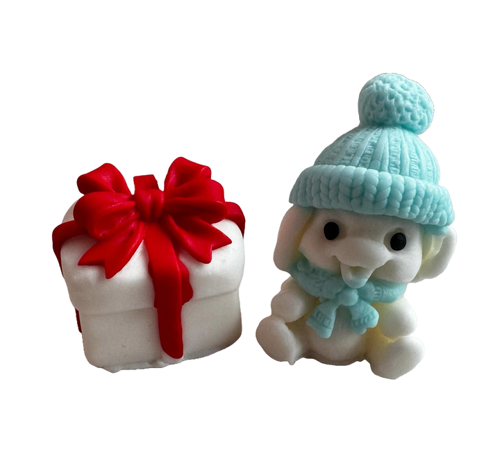 Set 2 decoratiuni comestibile din pasta de zahar, Emotia cadourilor, baieti Decoratiuni din Pasta de Zahar Naty Shop