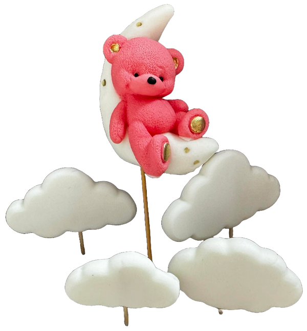 Set 5 decoratiuni comestibile din zahar, Ursulet Decoratiuni din Pasta de Zahar Naty Shop