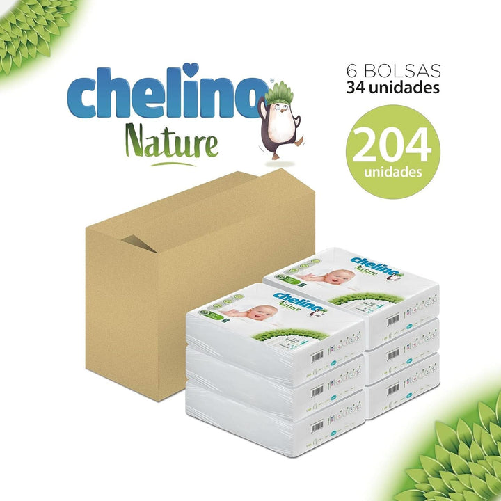 Scutece natura pentru copii marimea 4 (9-15 kg), 204 scutece Mama si Copilul Naty Shop