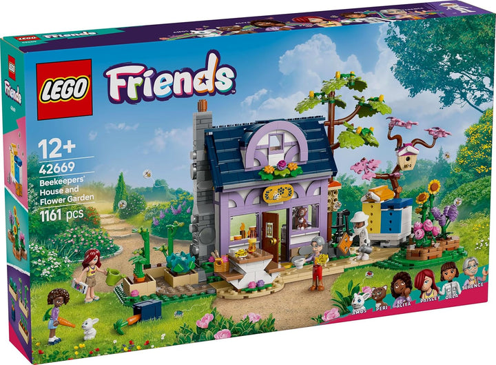 LEGO Friends House And Flower Garden The Beekeeper, set de construcție, set de joacă în natură, cadou pentru fete de la 12 ani, set cu model construibil, 4 minifigurine și figuri de animale, pisică și iepure 42669 Seturi de constructie Besuche den LEGO-Store