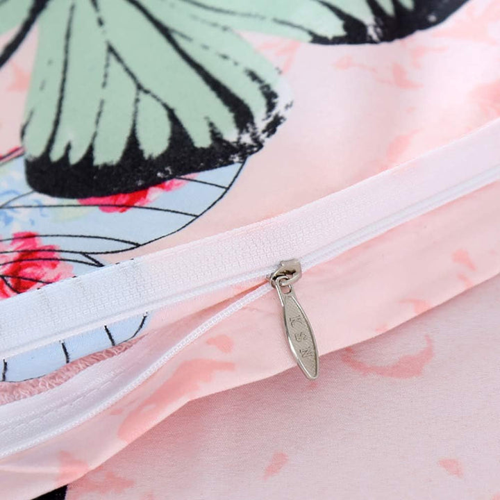 Ashanlan Mädchen Rosa Bettwäsche Schmetterling 135 X 200 Kinderbettwäsche Pink Bunt Butterfly 100% Mikrofaser Kinder Bettbezug Mit Kissenbezug 80X80 Naty Shop