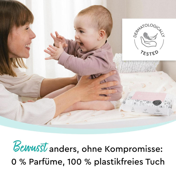 Șervețele umede LILLYDOO cu prebiotice, șervețele 100% fără plastic, fără parfum (FSC Mix) Servetele Umede Bebelusi Naty Shop