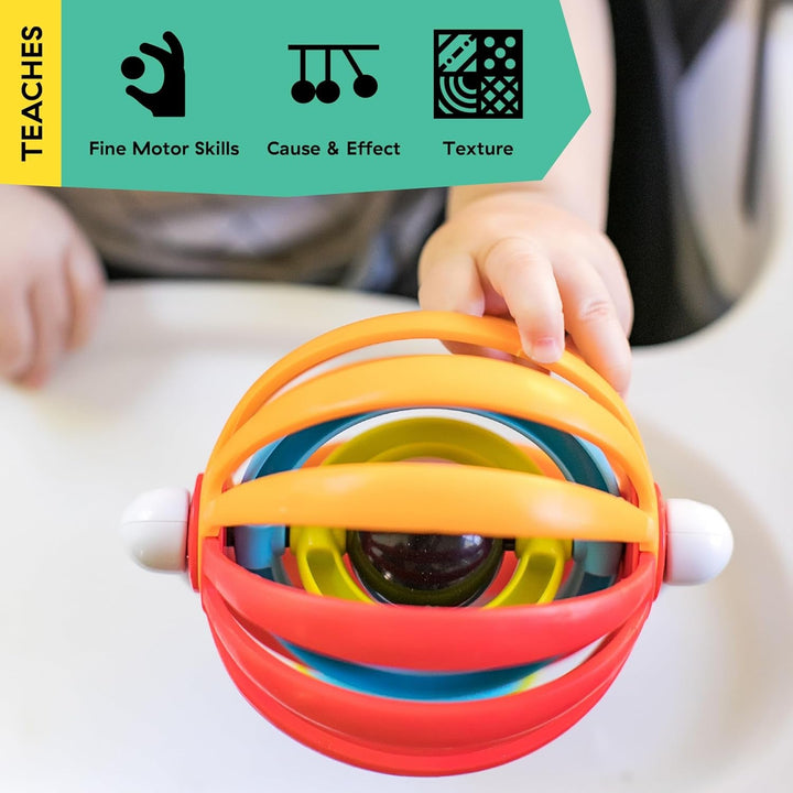 Baby Einstein, jucărie cu rotiță lipicioasă, perfectă pentru călătorii sau deplasări, bază absorbantă pentru fixarea pe suprafețe netede ,1 bucată (pachet de 1) Jucarii Bebe Naty Shop